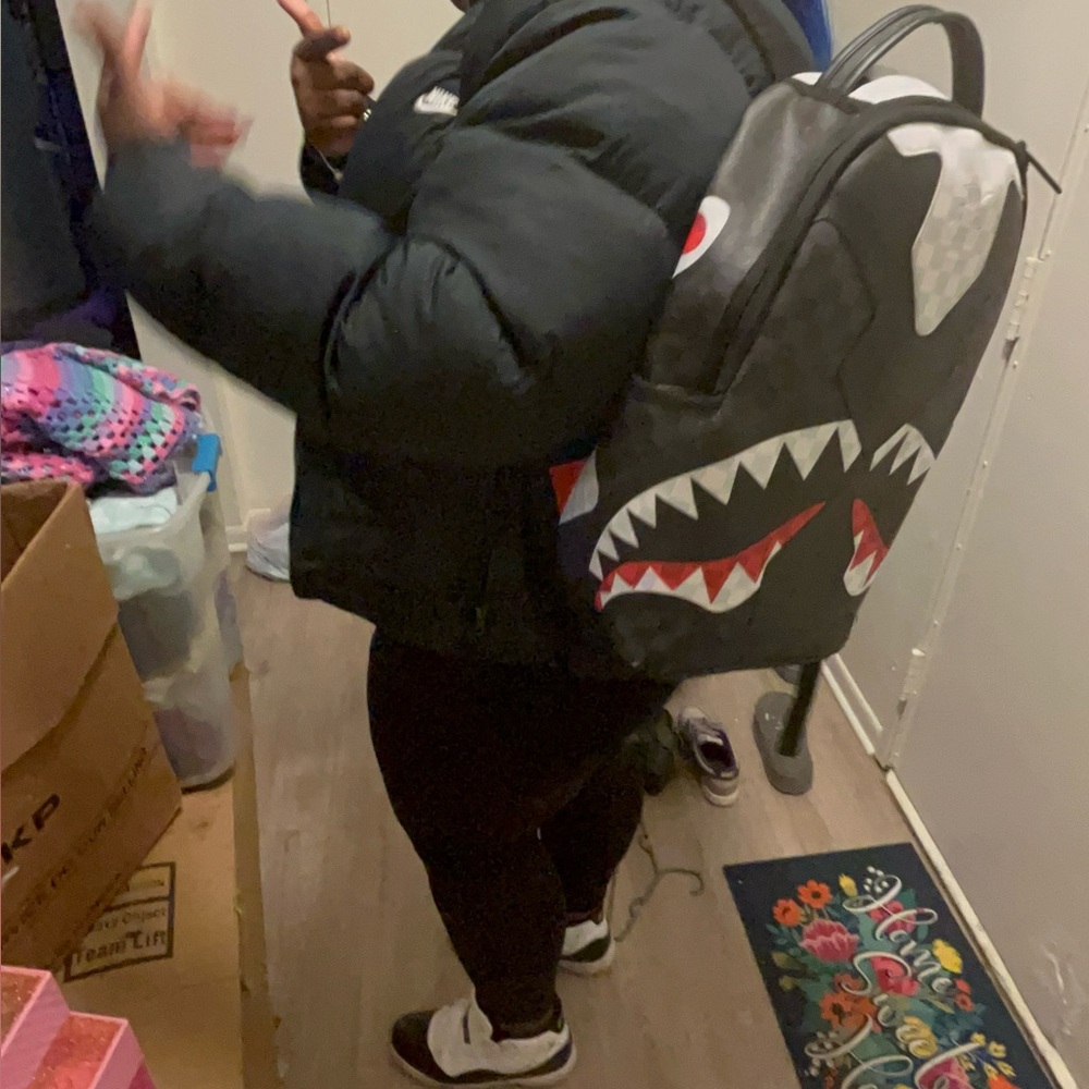 Sprayground Black and Gray Shark Backpack